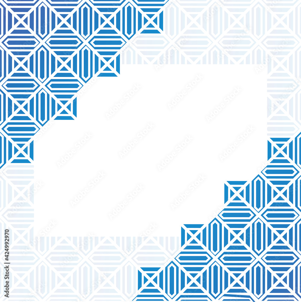 Abstract seamless pattern made with lines and shapes, copy space for text, blue background, design for wallpaper, background fills, card, banners