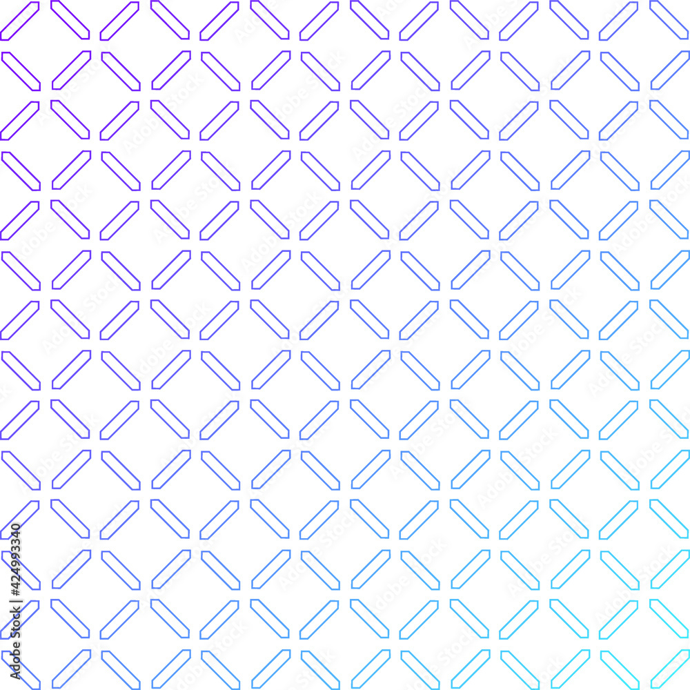 Simple seamless pattern made with lines, X cross geometric pattern, shapes with blue and purple gradient, white background Simple seamless pattern made with lines, X cross geometric pattern, shapes with blue and purple gradient, white background