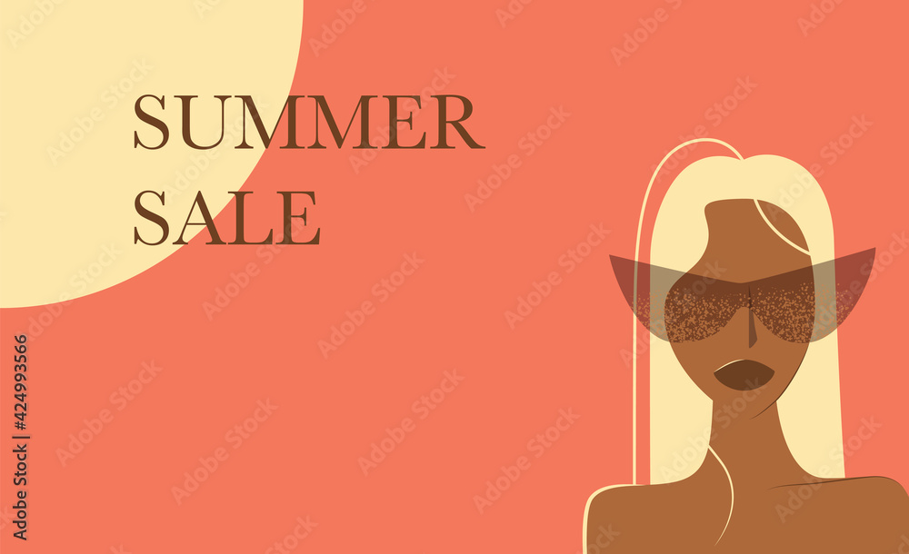 Vector, summer banner for discounts and advertising. And can also be used as a cover postcard poster flyer.