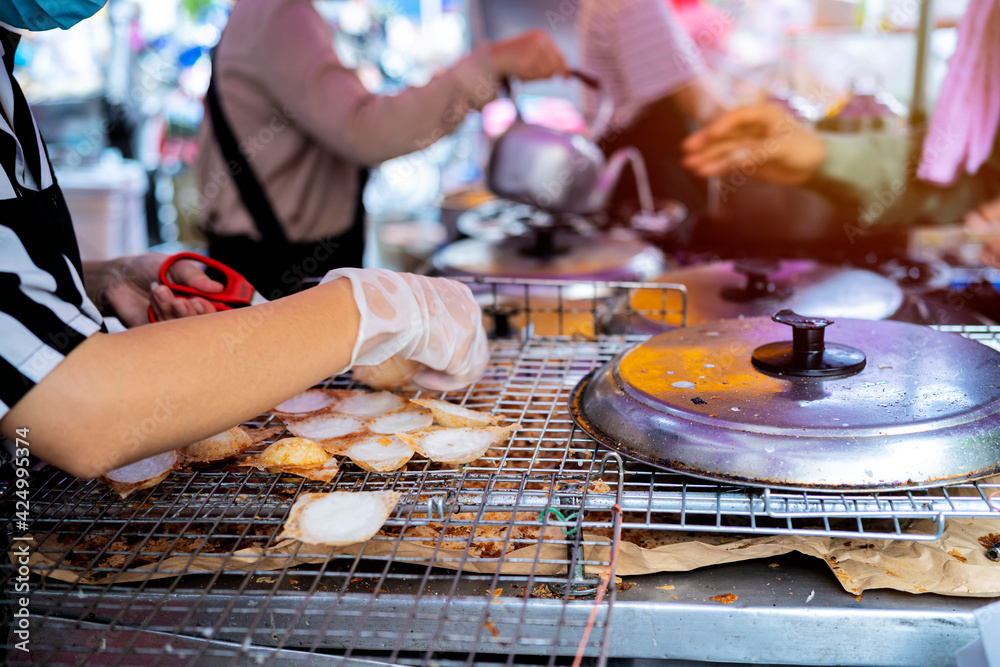 Kanom Krok is a very popular Thai dessert that can be found everywhere in Thailand