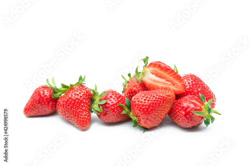 Red berry strawberry isolated on white background- Image