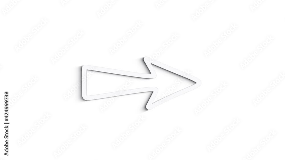 Grey arrows line icon on white background. Front view. 4K Video motion graphic animation Grey arrows line icon on white background. Front view. 4K Video motion graphic animation
