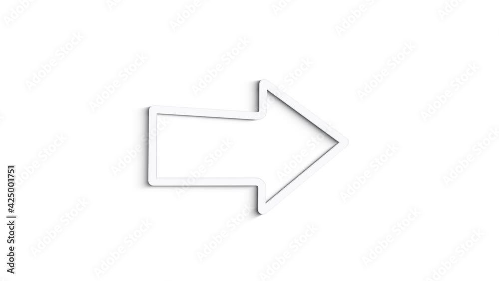 Grey arrows line icon on white background. Front view. 4K Video motion graphic animation Grey arrows line icon on white background. Front view. 4K Video motion graphic animation