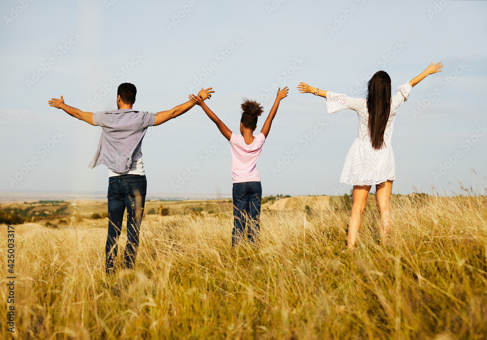 child daughter family happy mother father love hope future together girl cheerful field outdoor summer child daughter family happy mother father love hope future together girl cheerful field outdoor summer