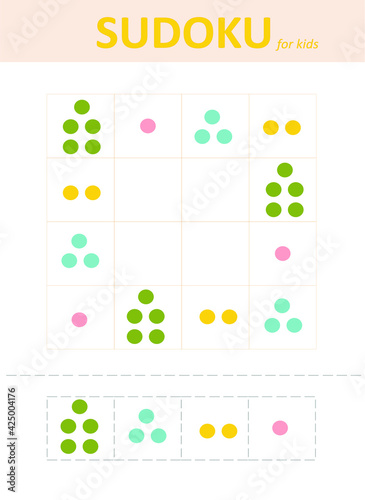 Sudoku for kids. Educational game for children.