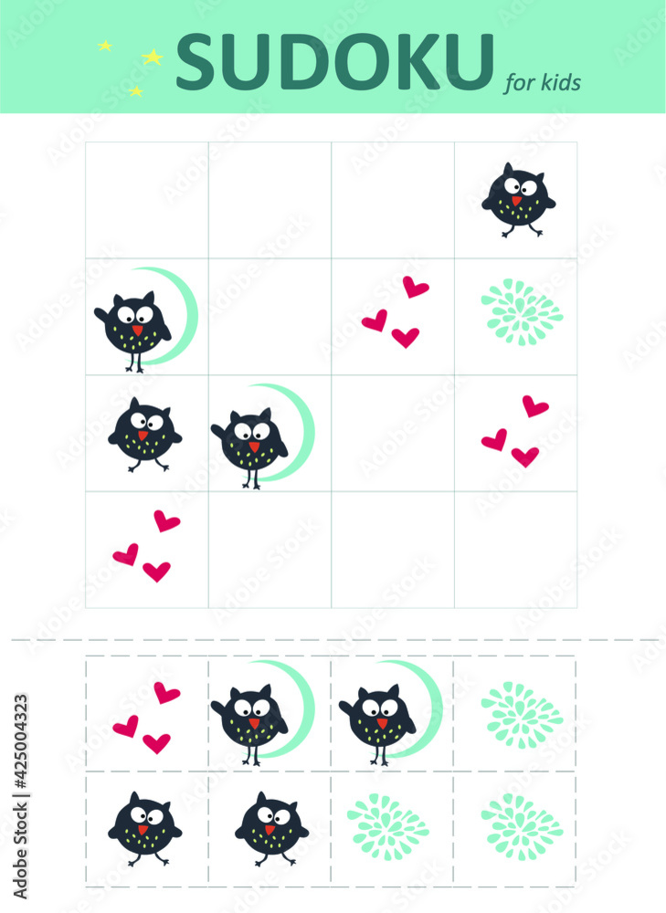 Sudoku for kids. Educational game for children. Sudoku for kids. Educational game for children.