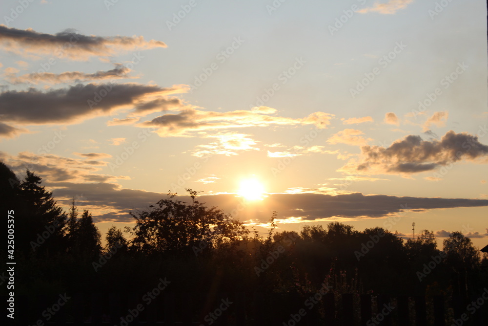 sunset in the mountains