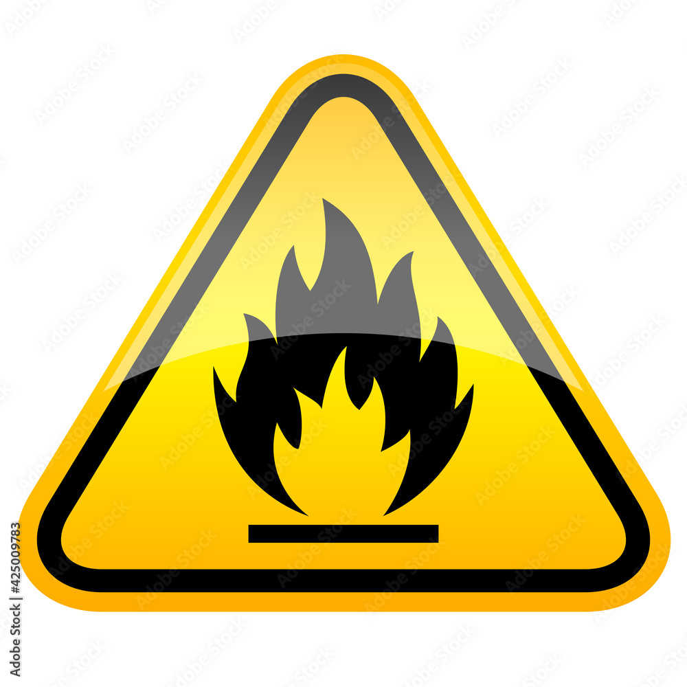 Fire warning vector sign Fire warning vector sign