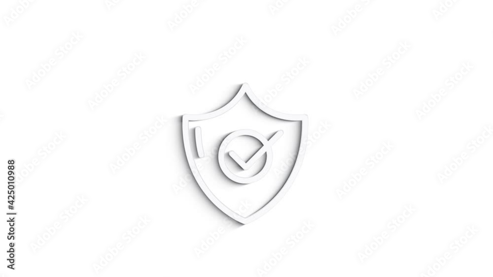 Grey secure line icon on white background. Front view. 4K Video motion graphic animation Grey secure line icon on white background. Front view. 4K Video motion graphic animation