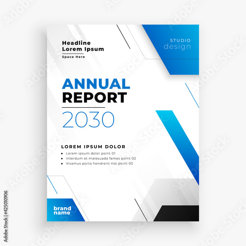 blue annual report business flyer modern design