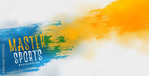 sports background with grunge and colors smoke