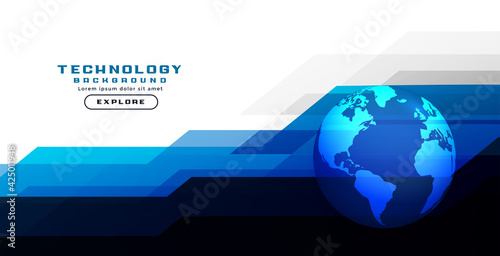 business banner with earth globe shape