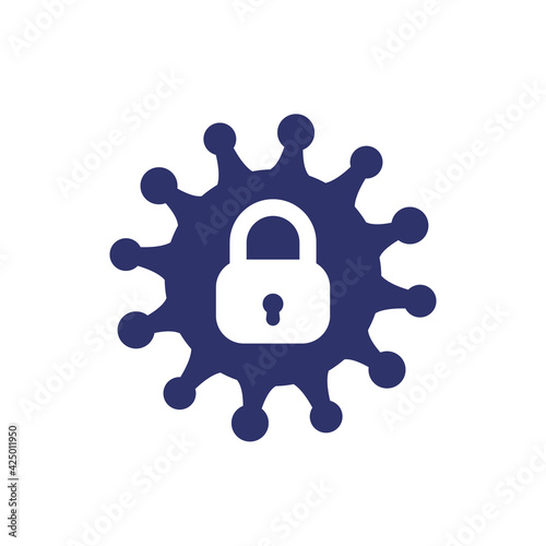 lockdown icon, virus restrictions vector