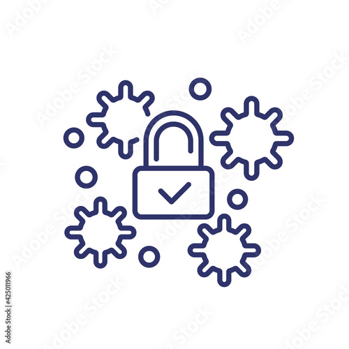 lockdown line icon on white