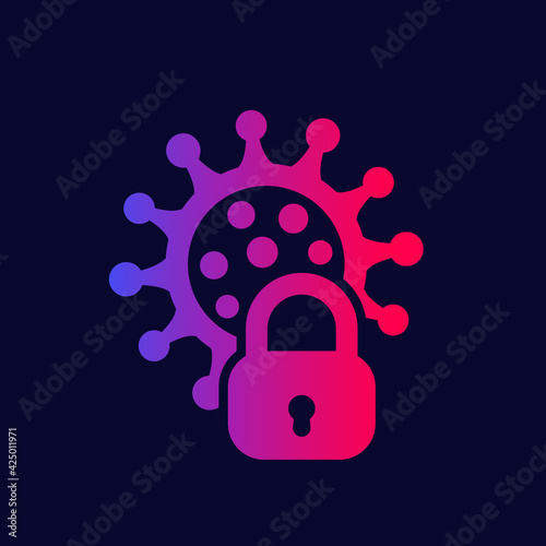 lockdown, coronavirus restrictions vector icon
