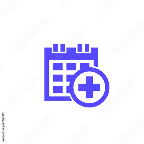 medical appointment, schedule icon on white