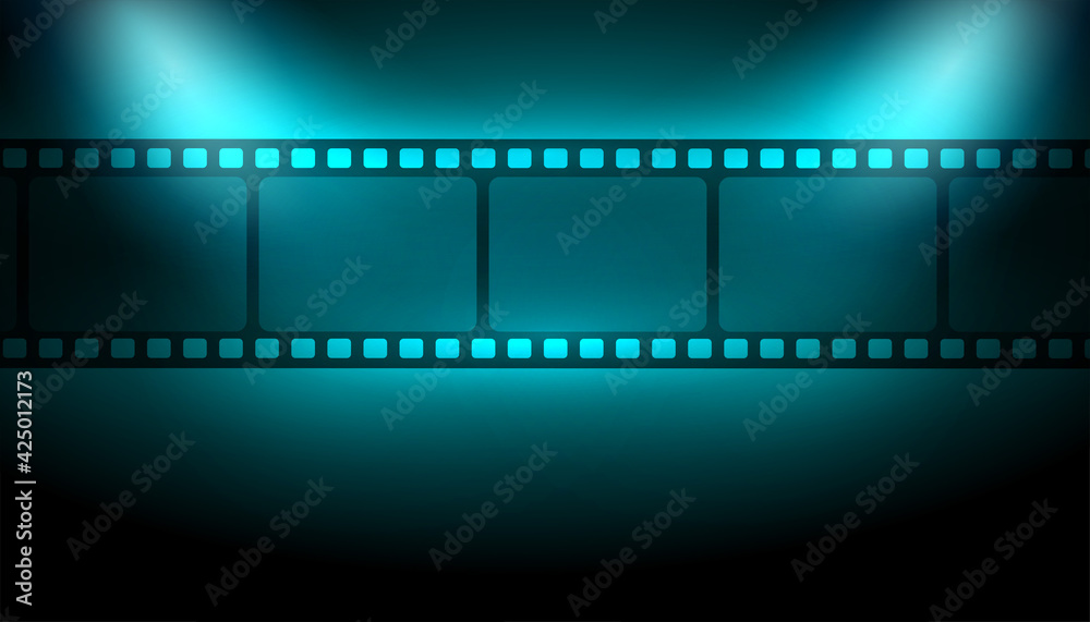 film strip background with focus lights