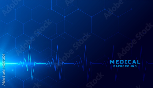 medical healthcare background with heart beat lines
