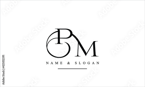 PM, MP, P, M abstract letters logo monogram