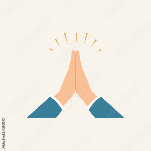 High five icon, Two hands clapping in high five concept.