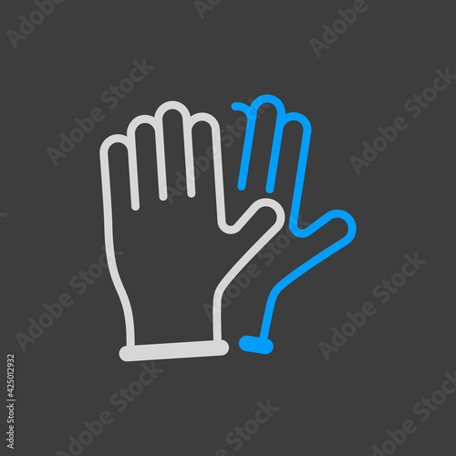 Medical protective rubber gloves vector flat icon