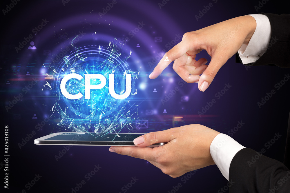 Close-up of a touchscreen with abbreviation. Close-up of a touchscreen with abbreviation.