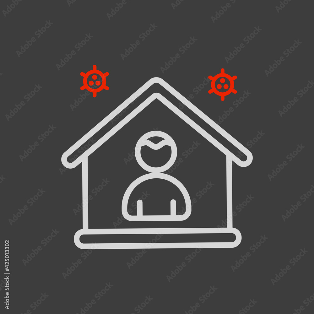 I stay at home vector icon coronavirus prevention I stay at home vector icon coronavirus prevention