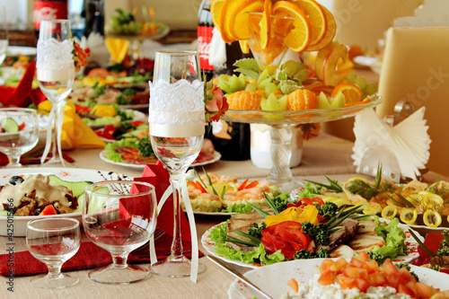 Table setting for a wedding celebration