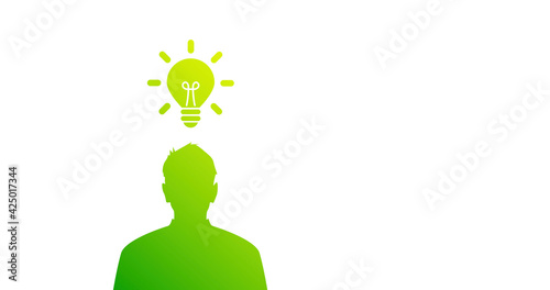 icona, lampadina, sagoma persona, idee, idea, creatività