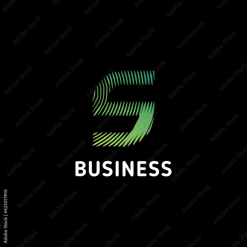 Green gradient abstract circular lines letter S initial monogram logo in black background Green gradient abstract circular lines letter S initial monogram logo in black background