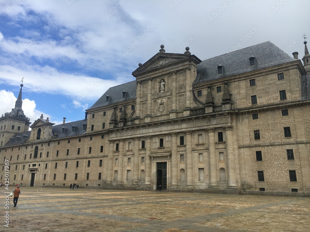 view of the castle Monastery of Saint Escorial, Spain 