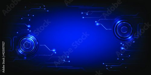Digital architect frame with HUD circle and hi tech grid line circuit structure frame modern technology background.Futuristic design concept.Vector illustrations.