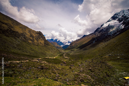 hiking trail in a valley in Peru