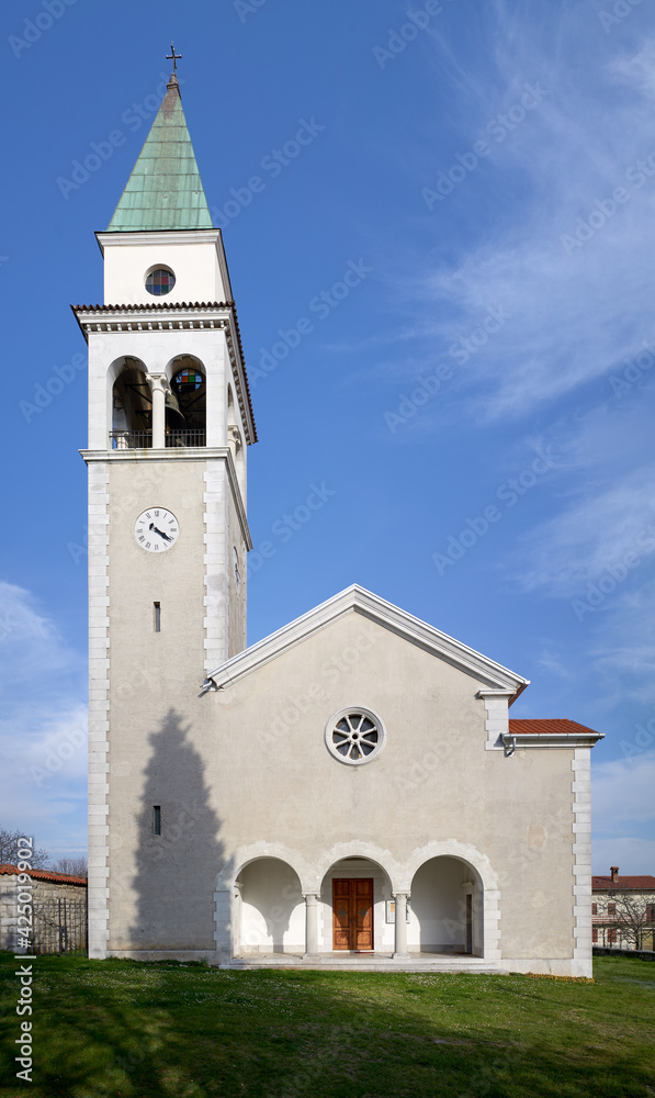 Church of St Vid in village Kostanjevica na Krasu.
