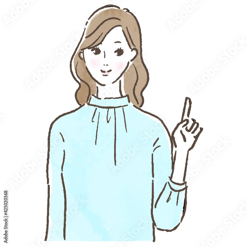 Illustration vector of a woman giving an explanation