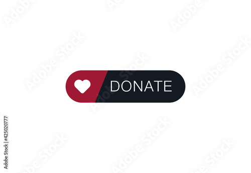 Donate button. Donate now sign.  Push button