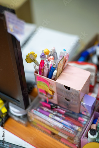 office desk with computer