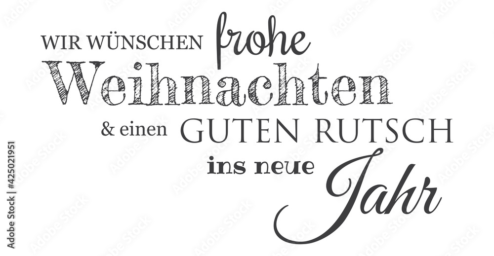 Weihnachtstypografie deutsch, Vorlage Grußworte für Geschäftspartner