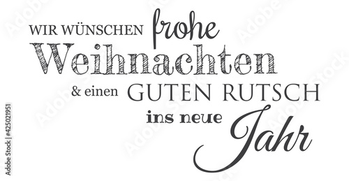 Weihnachtstypografie deutsch, Vorlage Grußworte für Geschäftspartner für Weihnachtskarten Gestaltung, Kartentext, Grußtext