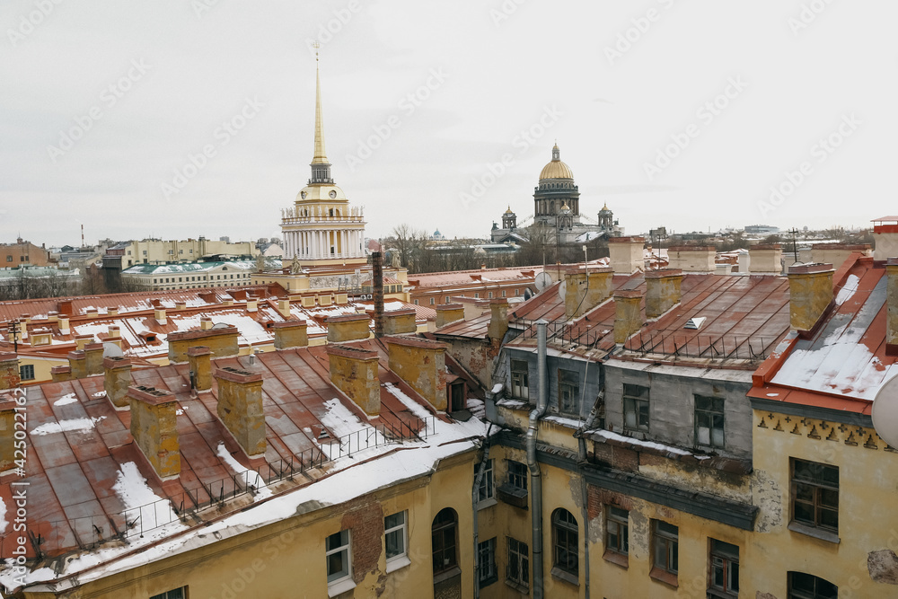 view from the St. Petersburg roof on a cloudy day