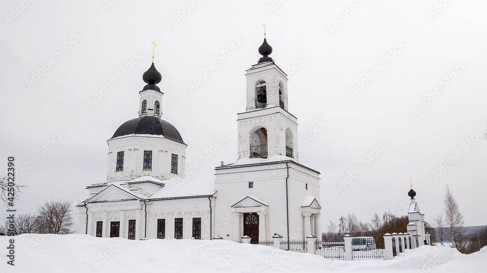 orthodox church made of white brick in winter orthodox church made of white brick in winter