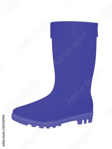 Blue rubber boots. vector illustration