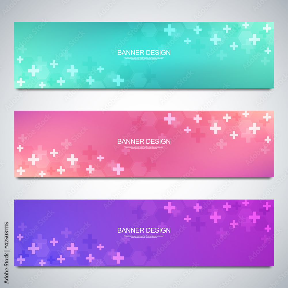 Banner design template. Concept and idea for health care business, medical research, healthcare technology, science Banner design template. Concept and idea for health care business, medical research, healthcare technology, science
