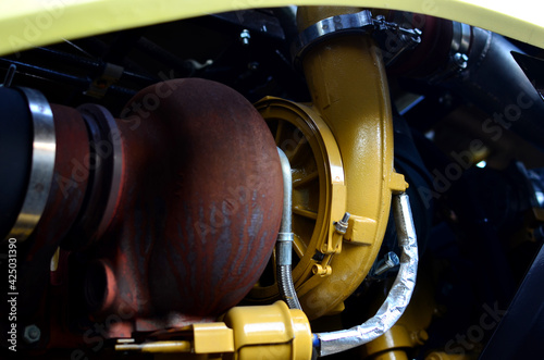Turbine on a tractor or truck engine photo