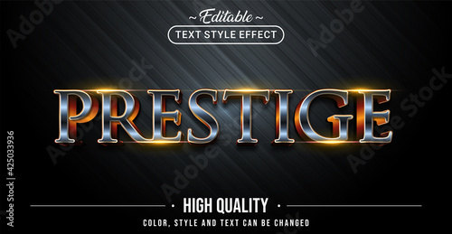 Editable text style effect - Prestige text style theme.