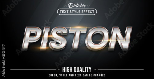 Editable text style effect - Piston text style theme. Graphic Design Element.