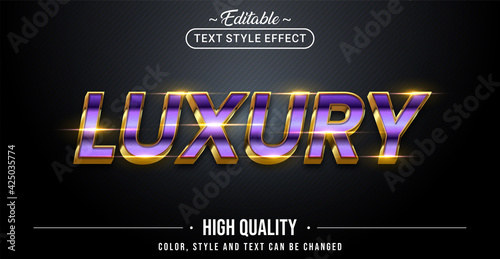 Editable text style effect - Luxury text style theme.