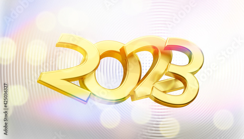 2023 symbol golden metallic...