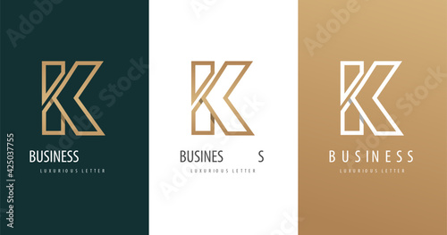 Premium luxury letter initial K logo design vector illustrations