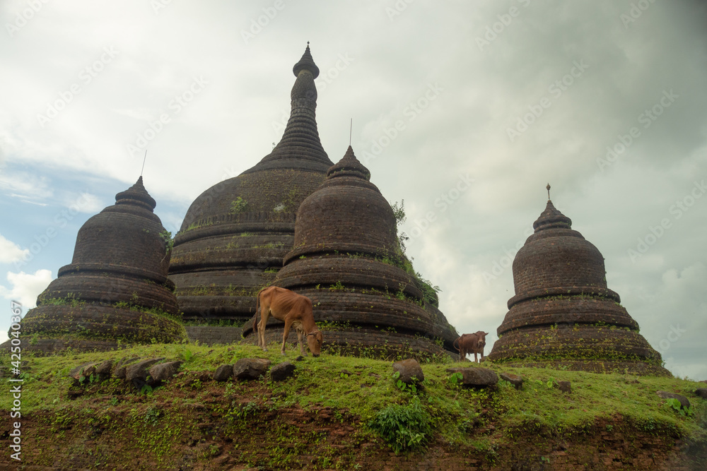 a beautiful Buddhist temple in Mrauk U Myanmar